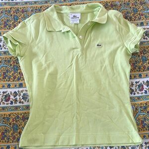 Lacoste Women's Pale Green Short Sleeve Polo size 38